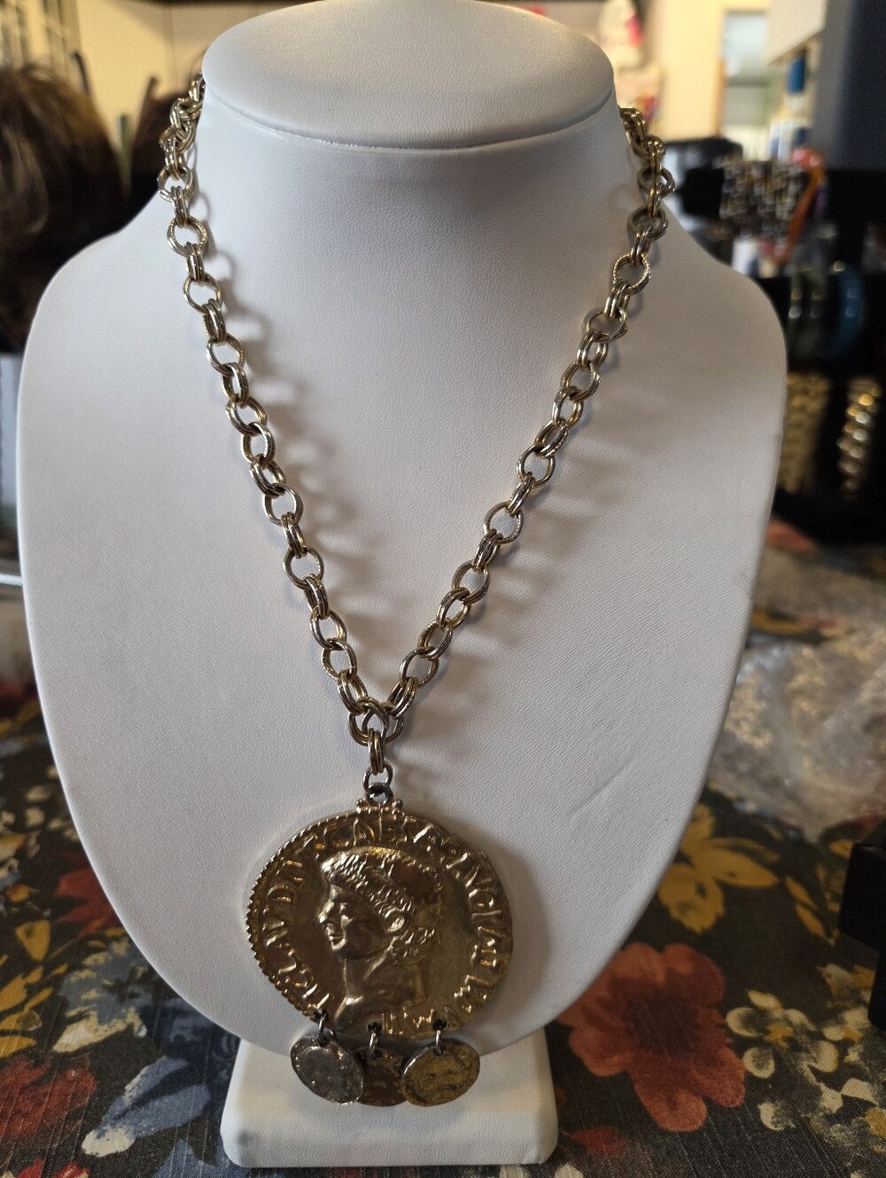 Signed Large Coin Pendant